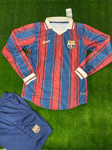 کیت (تیشرت فوتبالی) بارسلونا آستین بلند سایز S تا 2XL