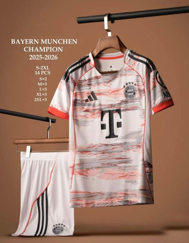کیت تیشرت فوتبالی پلیری آدیداس بایرن مونیخ 2025/26 سایز S تا ADIDAS BAYERN MUNICH 2025/26 2XL
