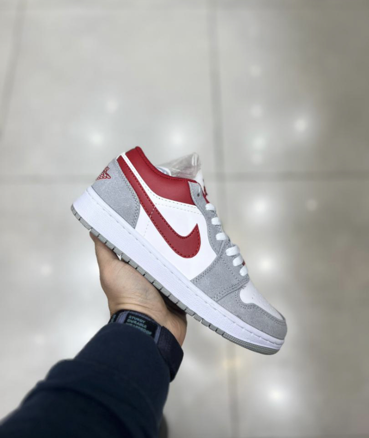 کتونی ایر جردن وان طوسی سفید قرمز سایز 37 تا 45 NIKE AIR JORDAN
