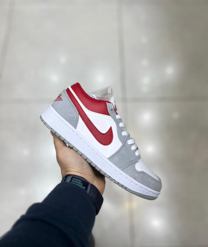 کتونی ایر جردن وان طوسی سفید قرمز سایز 37 تا 45 NIKE AIR JORDAN