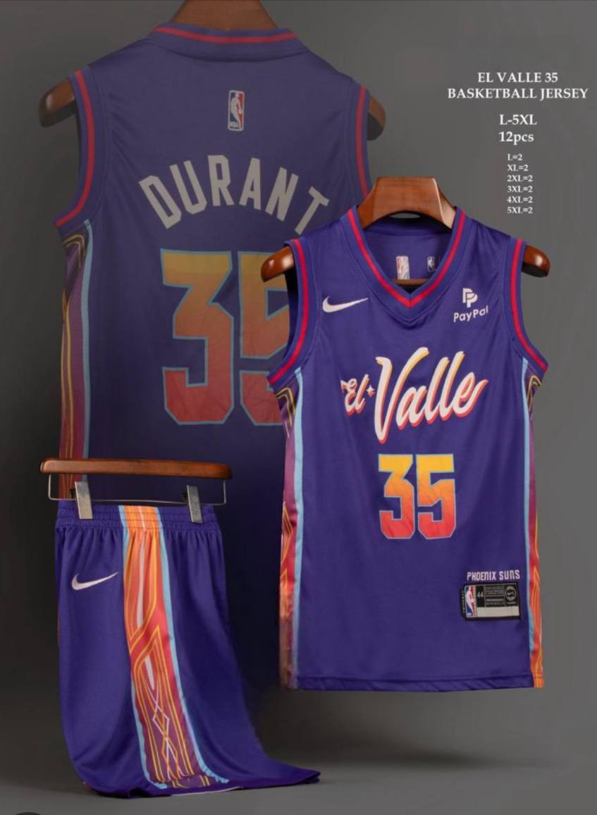 ست جرزی بسکتبالی نایک کوین دورانت 35 بنفش سایز L تا NIKE  DURANT 35  5XL