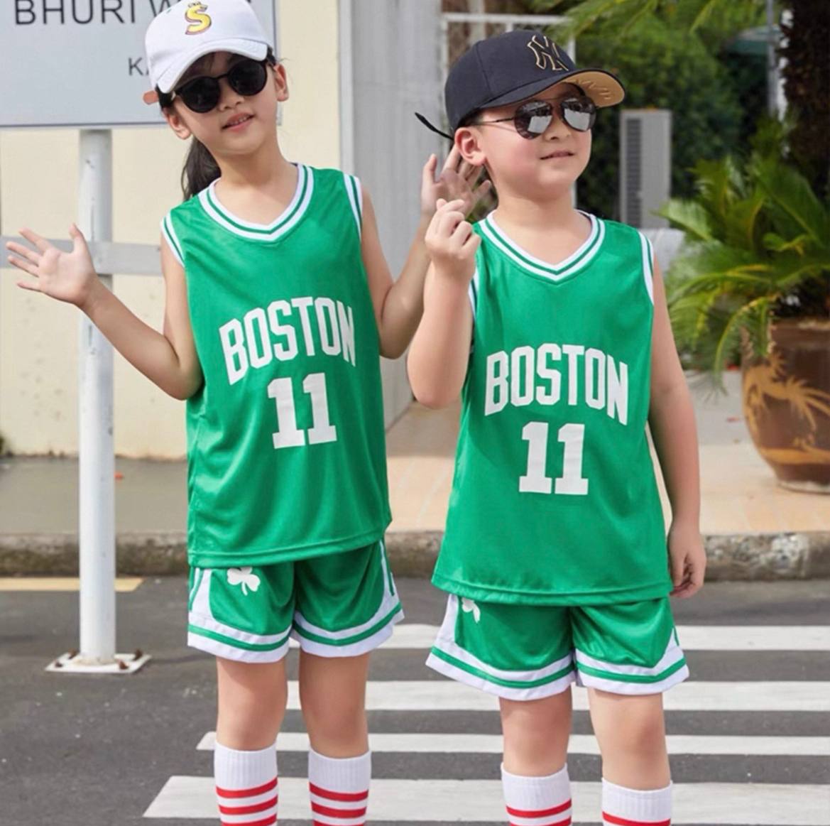 ست جرزی بسکتبالی بچه گانه بوستون سلتیک سبز سایز 20 تا 28 BOSTON CELTIC