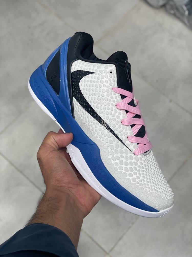 کتونی نایک کوبی 6 سفید آبی مشکی سایز ۴۰ تا ۴۵ Nike Kobe 6 Protro