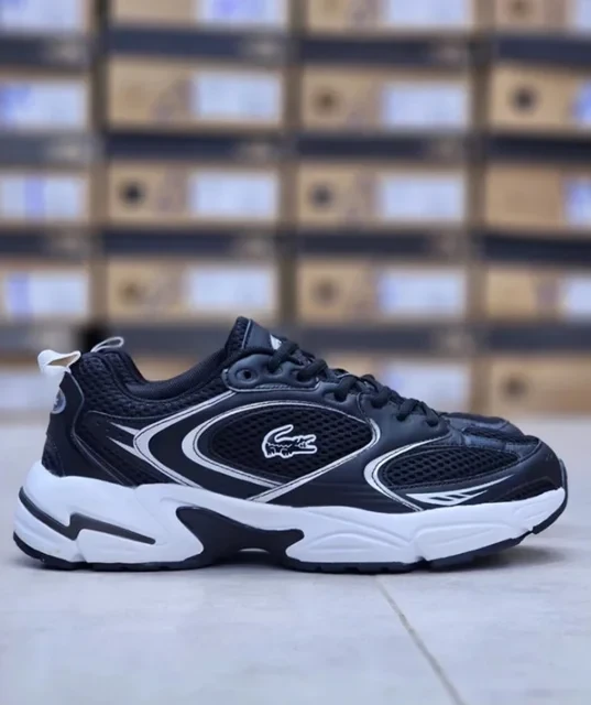 کتونی لاگوست استورم 96 مشکی سفید سایز 40 تا 45  LACOSTE Storm 96