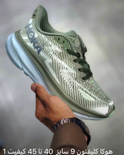 کتونی هوکا کلیفتون 9 سایز 40 تا 45 سبز روشن HOKA CLIFTON 9
